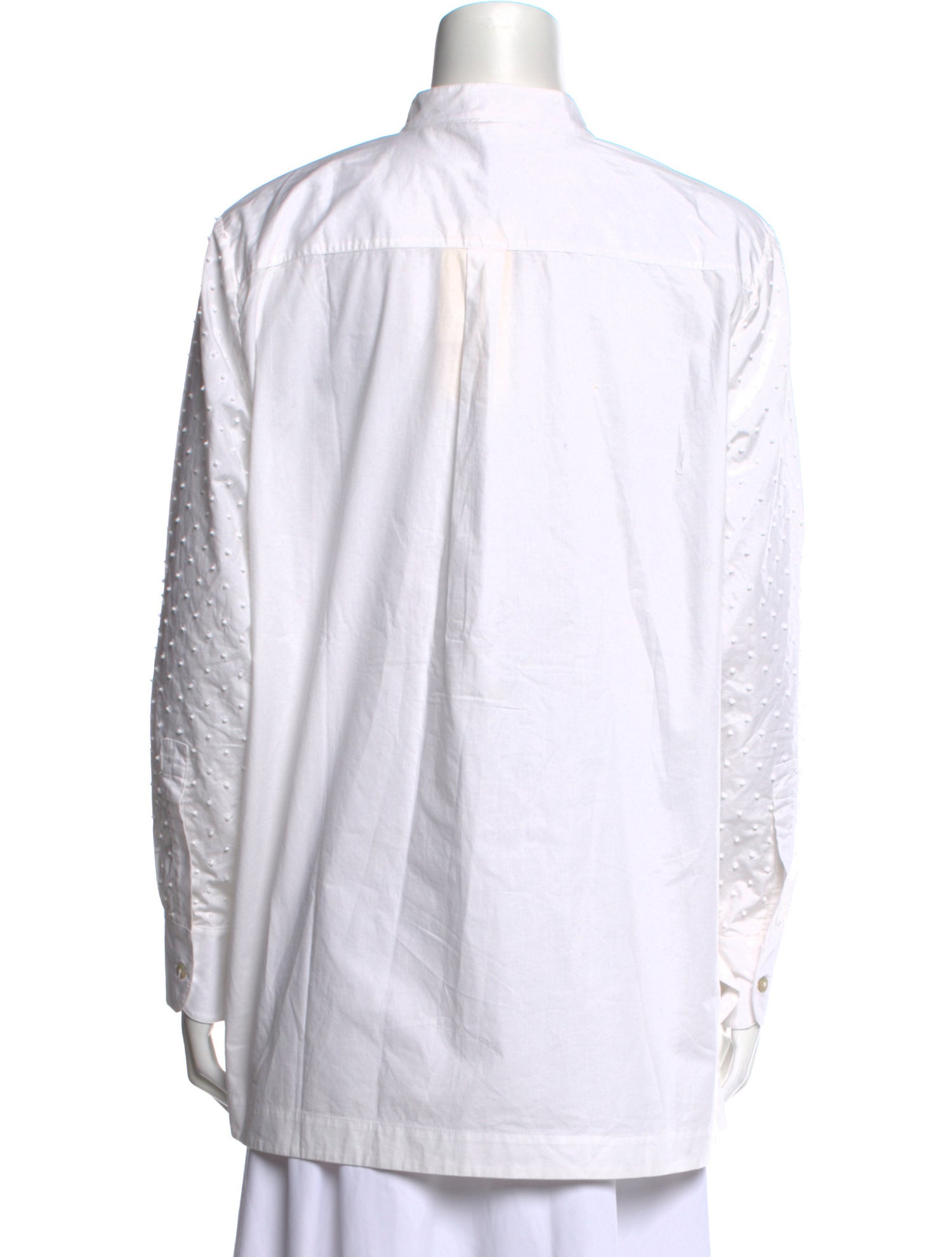 Figue Mock Neck Long Sleeve Button-Up Top